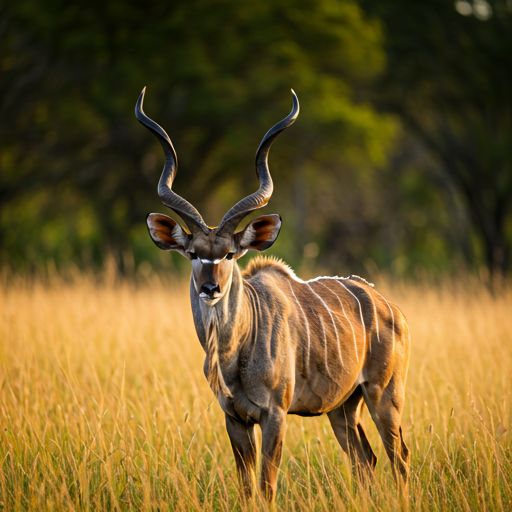 Kudu in the light of the savanna